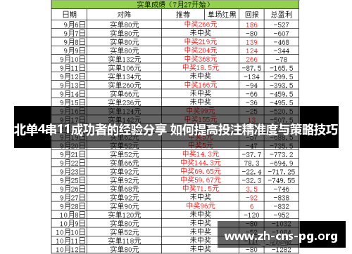 北单4串11成功者的经验分享 如何提高投注精准度与策略技巧